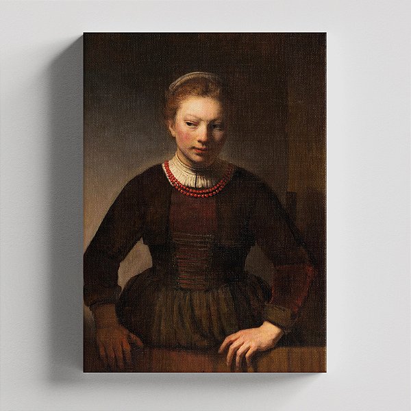 Quadro Canvas Young Woman at an Open Half-Door