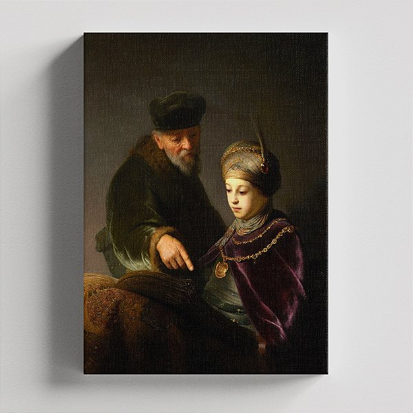Quadro Canvas A Young Scholar and his Tutor Rembrandt