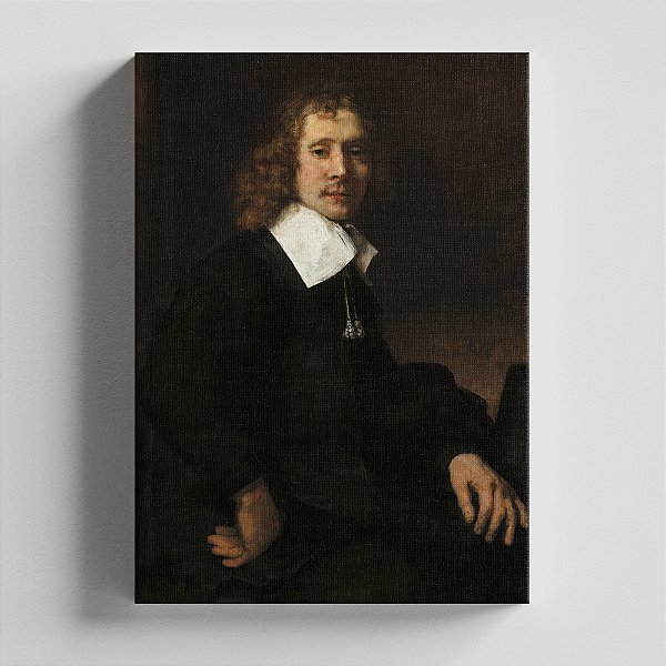 Quadro Canvas A Young Man Seated at a Table (possibly Govaert Flinck)