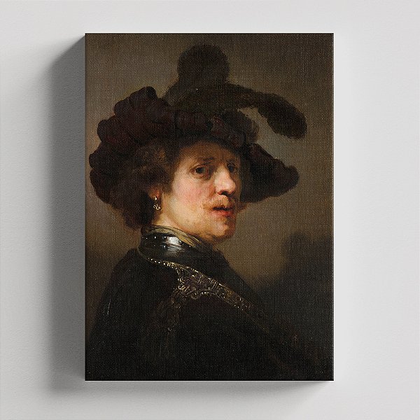 Quadro Canvas Tronie of a Man with a Feathered Beret