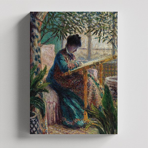Quadro Canvas Madame Monet Embroidering