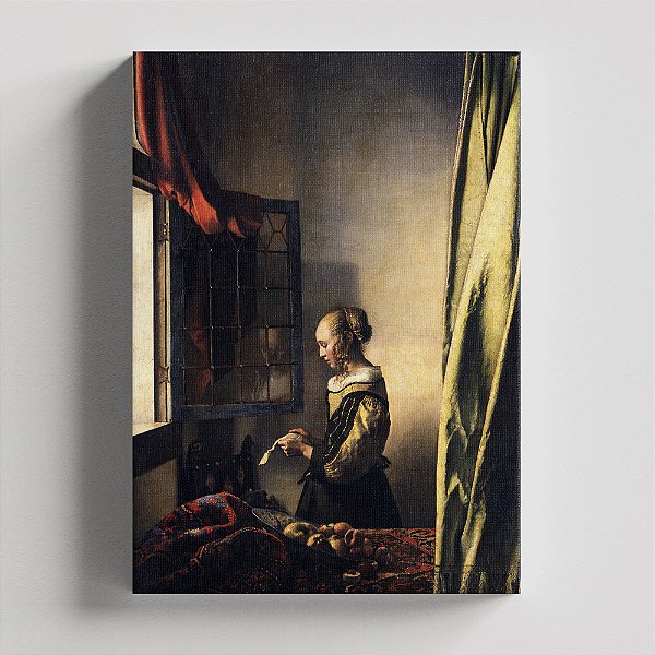 Quadro Canvas Girl reading a letter at the window