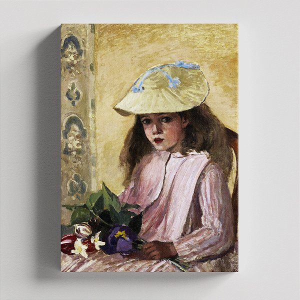 Quadro Canvas Jeanne Pissarro, Called Minette, with a Bouquet