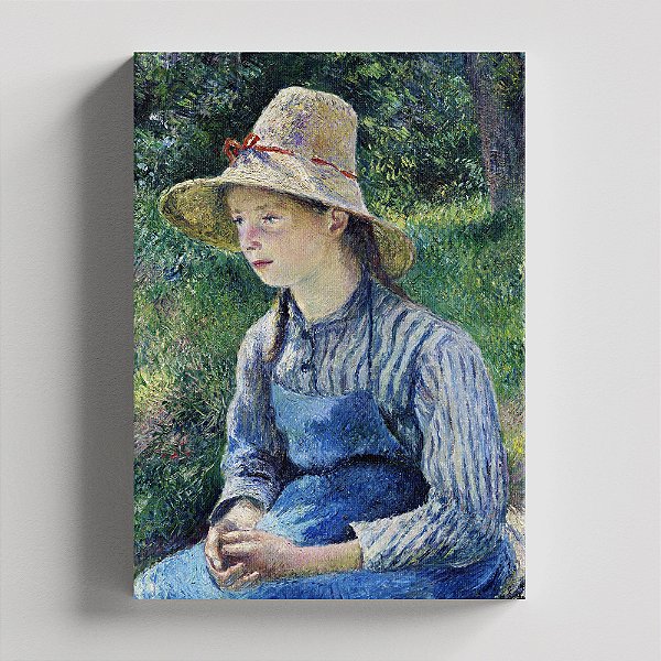 Quadro Canvas Peasant Girl with a Straw Hat