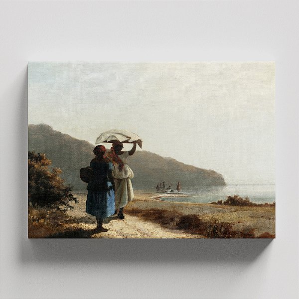Quadro Canvas Two Women Chatting by the Sea, St. Thomas