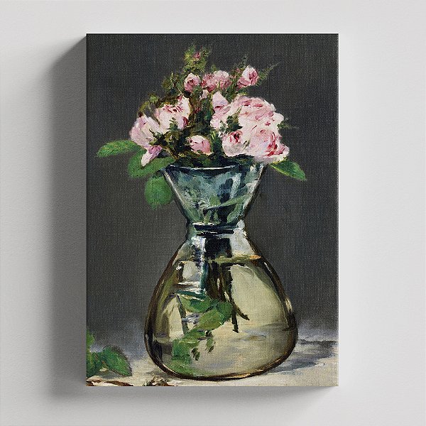 Quadro Canvas Moss Roses in a Vase