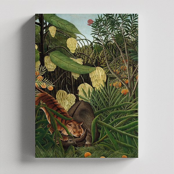 Quadro Canvas Fight between a Tiger and a Buffalo