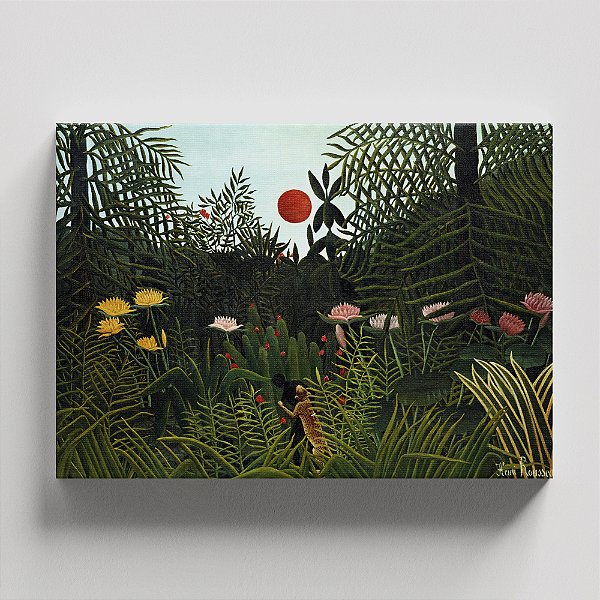 Quadro Canvas Virgin forest at sunset