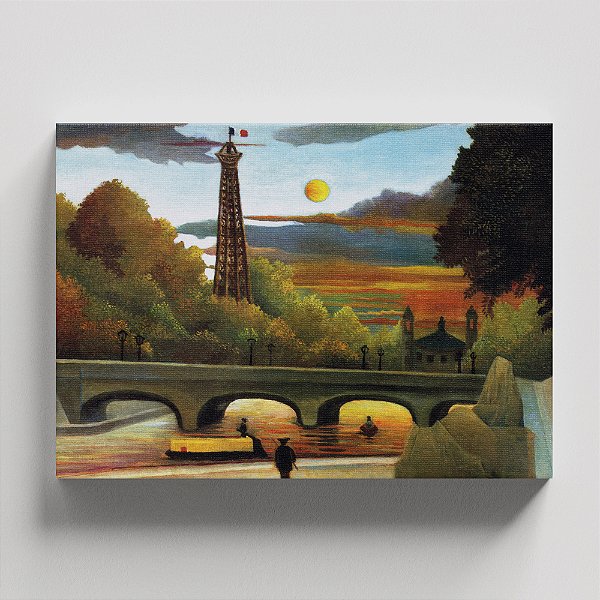 Quadro Canvas The Seine and the Eiffel Tower at sunset