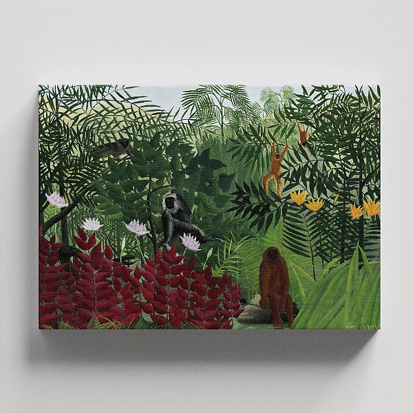 Quadro Canvas Tropical Forest with Monkeys