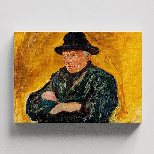 Quadro Canvas Fisherman Against Yellow Background