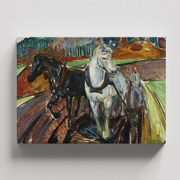 Quadro Canvas Horses Ploughing