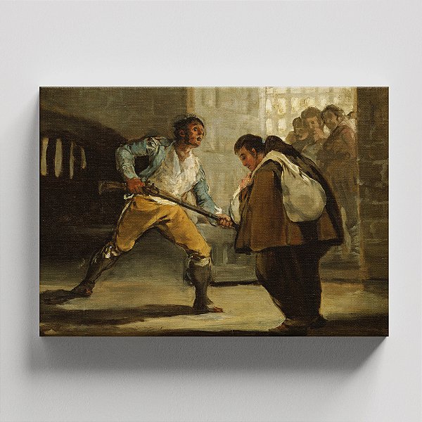 Quadro Canvas El Maragato Threatens Friar Pedro de Zaldivia with His Gun