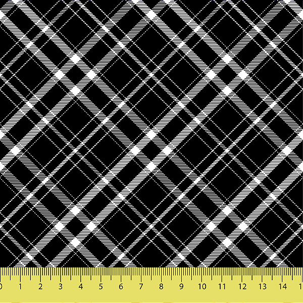 Sintético Emborrachado Xadrez Preto e Branco 50cm