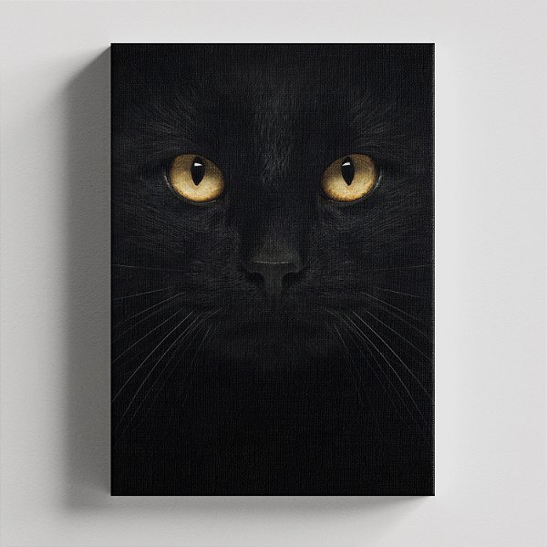 Quadro Canvas Gato Preto