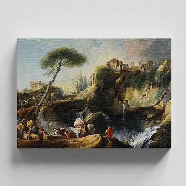 Quadro Canvas View of Tivoli with the Temple of Vesta