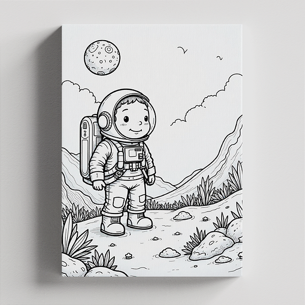 Quadro Canvas para Pintura Astronauta