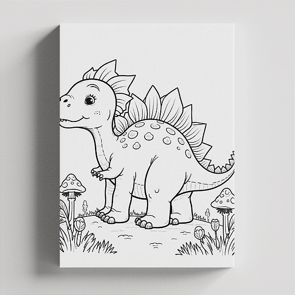 Quadro Canvas Para Pintura Dinossauro