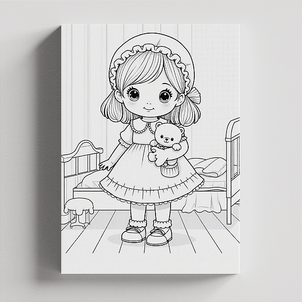 Quadro Canvas Para Pintura Menina Fofa