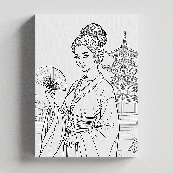 Quadro Canvas Para Pintura Gueixa