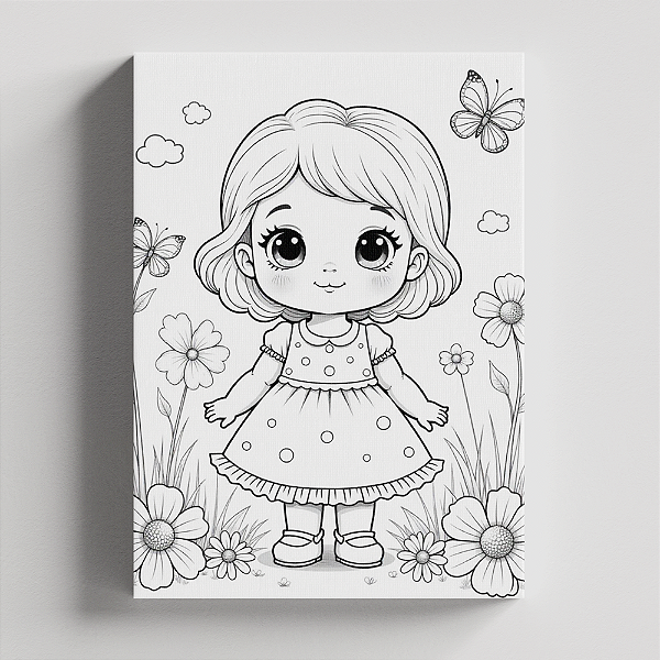 Quadro Canvas Para Pintura Menina Encanto