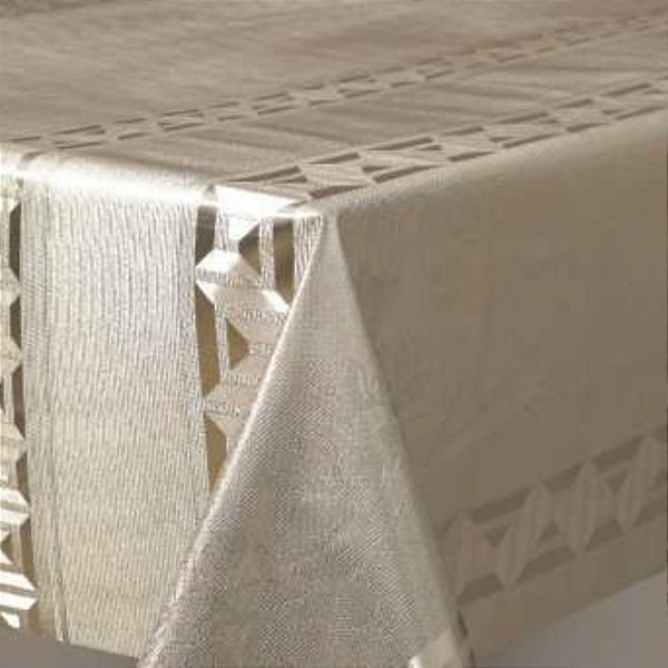 Toalha de Mesa Metalizada Dourada Brilho Clássico - Kapazi