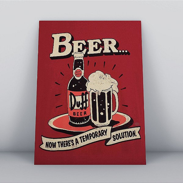 Quadro Canvas Duff Beer 30cmX45cm Borda Infinita CHASSI 2cm OUTLET