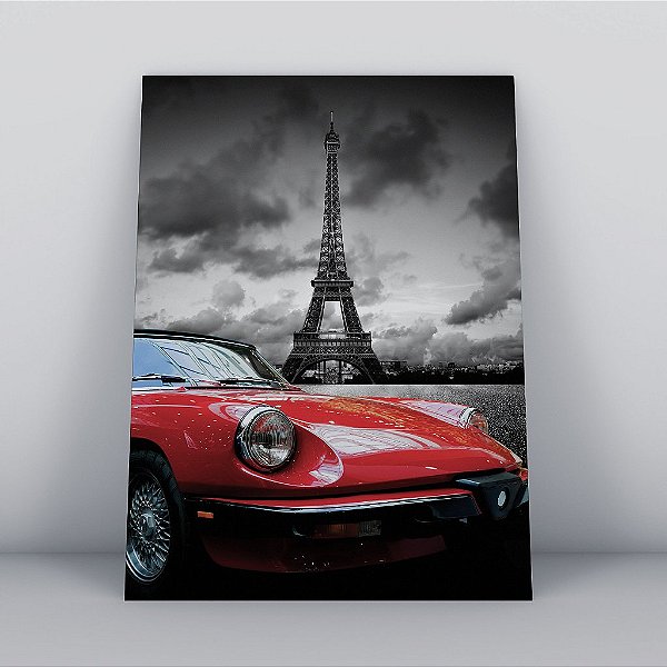Quadro Canvas The Red Car 40cmX60cm Borda Infinita CHASSI 2cm OUTLET