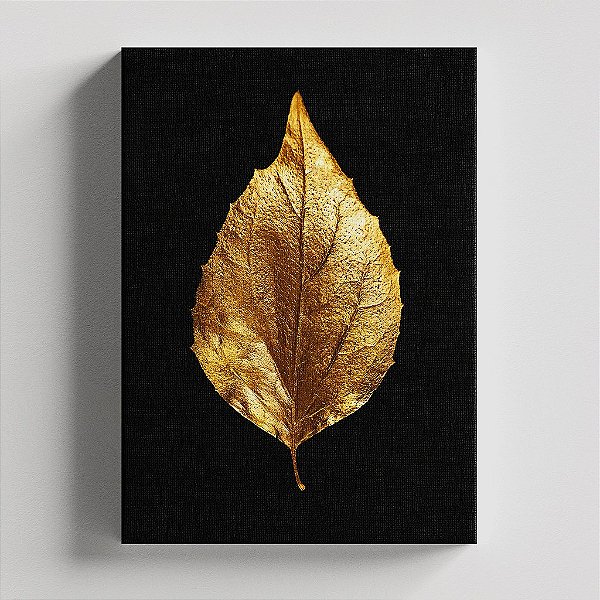 Quadro Canvas Folha dourada 40cmX60cm Borda Infinita CHASSI 2cm OUTLET
