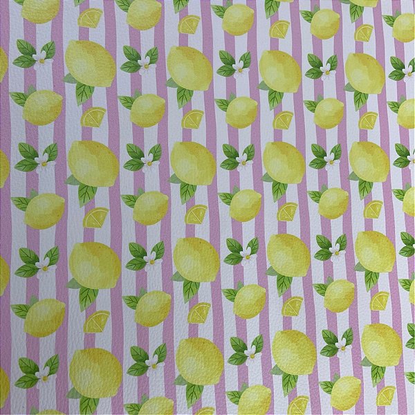 Sintético Doll/Dollaro Limão Siciliano Listras/ Rosa BB 50cm