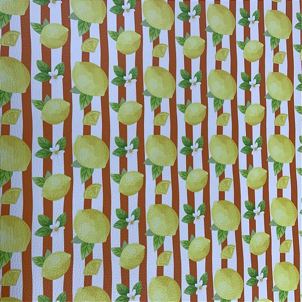 Sintético Doll/Dollaro Limão Siciliano Listras/ Laranja 50cm