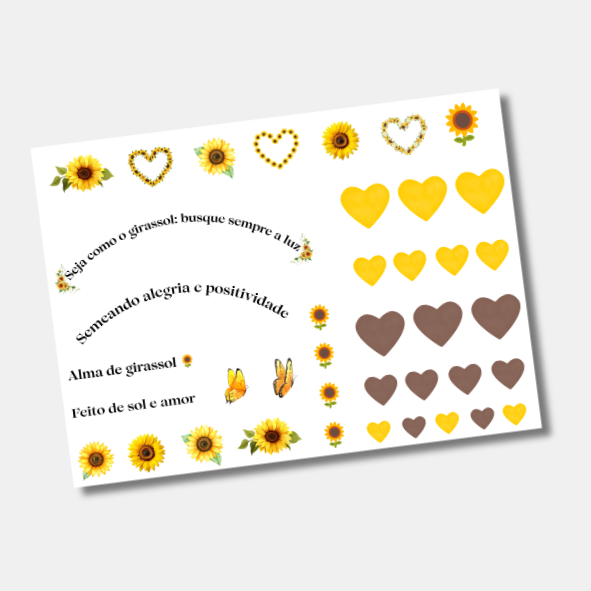 DTF UV Tamanho A5 (21x15cm) - Girassol