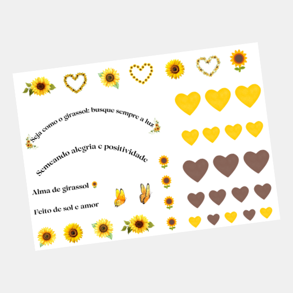 DTF UV Tamanho A5 (21x15cm) - Girassol