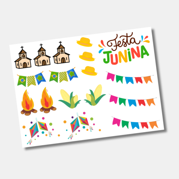 DTF UV Tamanho A5 (21x15cm) - Festa Junina