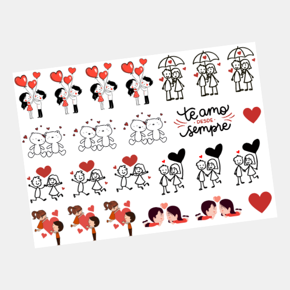 DTF UV Tamanho A5 (21x15cm) - Casal