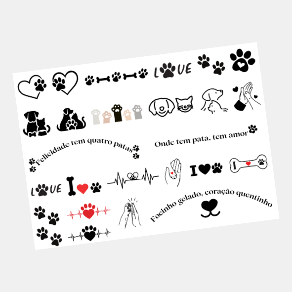 DTF UV Tamanho A5 (21x15cm) - Pet Lover