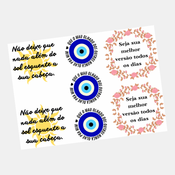 DTF UV Tamanho A5 (21x15cm) - Frases Motivacionais