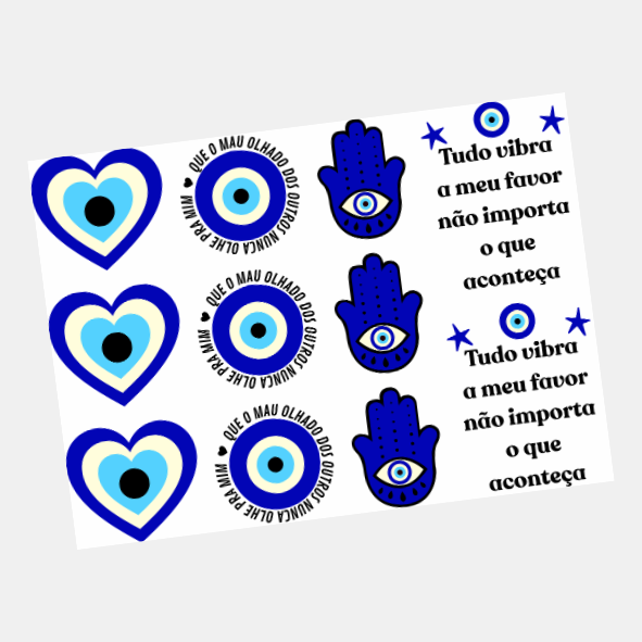 DTF UV Tamanho A5 (21x15cm) - Olho Grego