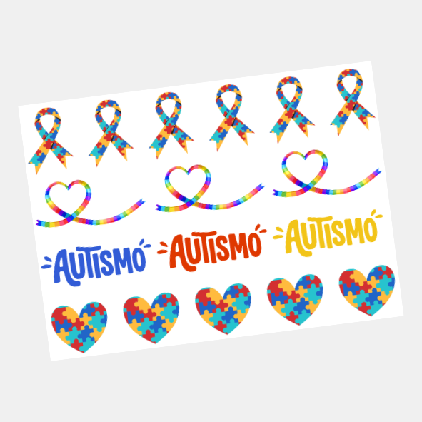 DTF UV Tamanho A5 (21x15cm) - Autismo