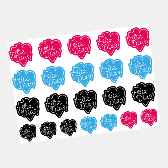 DTF UV Tamanho A5 (21x15cm) - Feliz Dia