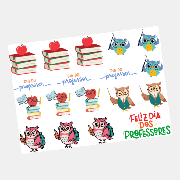 DTF UV Tamanho A5 (21x15cm) - Dia dos Professores (VARIOS MODELOS)