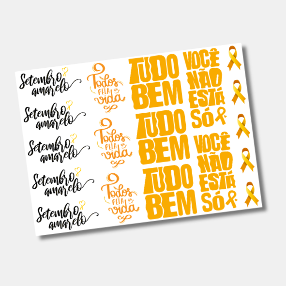 DTF UV Tamanho A5 (21x15cm) - Setembro Amarelo