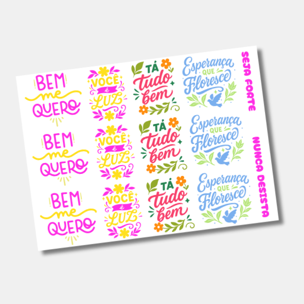 DTF UV Tamanho A5 (21x15cm) - Frases Motivacionais 2