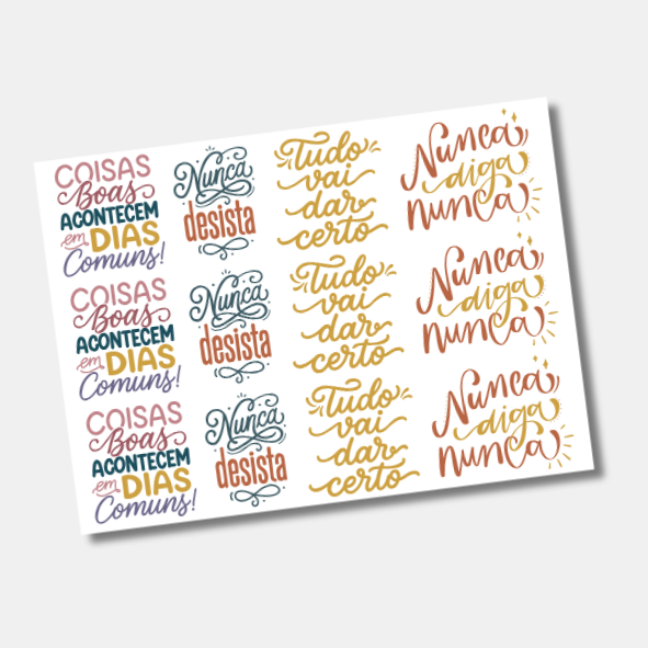 DTF UV Tamanho A5 (21x15cm) - Frases Motivacionais 3