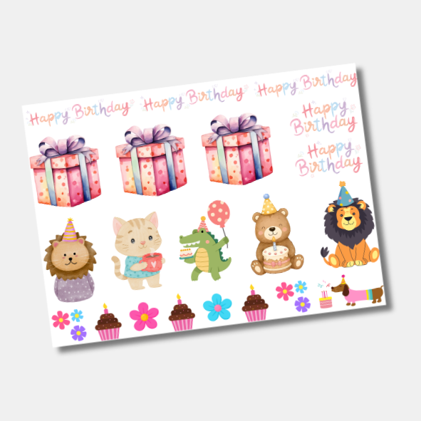 DTF UV Tamanho A5 (21x15cm) - Happy Birthday