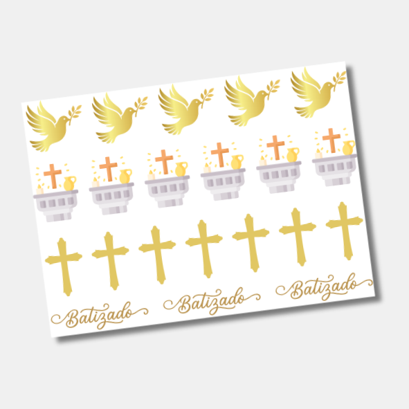 DTF UV Tamanho A5 (21x15cm) - Batizado