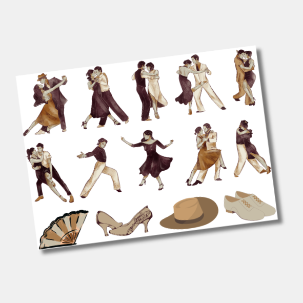 DTF UV Tamanho A5 (21x15cm) - Dança de Salão