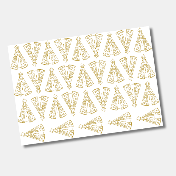DTF UV Tamanho A4 (29x21cm) - Nossa Senhora Vazada Dourada
