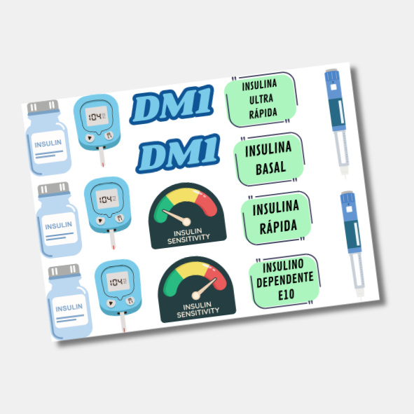 DTF UV Tamanho A5 (21x15cm) - Diabetes Tipo 1