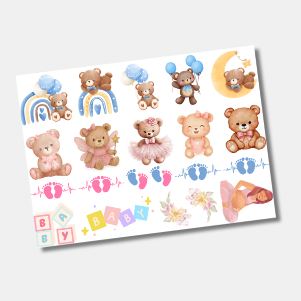 DTF UV Tamanho A5 (21x15cm) - Baby Urso